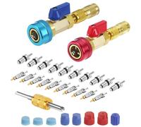 HVAC Valve Core Removal Tool Kit, Air Conditioning Repair Kits, High Low Pressure Easy Remover Installer for A/C Schraders Valve Replacement Cooling System Maintenance, 20.9x9x5.8 inches