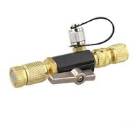 HVAC Valve Core Removal Tool Vacuum Rated with Brass and Plastic Build Compatible with R410A, Featuring 1/4 Side Port and 1/4 X 5/16 Fittings