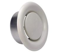 HVAC White Round Ceiling Vent Diffuser Ø12.5 cm / 5 inches, Adjustable Metal Disc Valve, Bathroom Ceiling Air Vent, Metal Air Suction Valve (Dia: 125 mm)