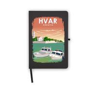 Hvar Croatia Travel Souvenir Notebook, Blank Pages, Faux Leather Cover, Planner, Journal, Workbook