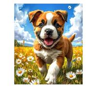 HvasJing Diamond Painting Kit for Adults, Cute Puppy Diamond Art Kit | 5D Full Drill Diamond Art, Crystal Diamonds 12 x 16 Inch, DIY Relaxing Craft, Suitable For Beginners, Home Wall Decor Gift