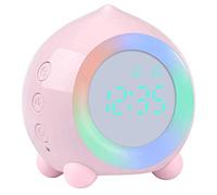 HVBIHRJIP Alarm Clock For Kids, LED Digital Sunrise Simulator Bedside Night Light for Children, Cute Silent Alarm Clock with LED Wake Up Light Time Temperature Digital Display for Students