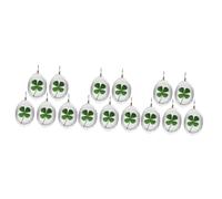 HVBIHRJIP Four Leaf Pendant Charms Spinner Kits Jewelry Loom Chain Hoops Lucky Charm Necklace Locket Of The Lid Key Ring Pendant Key Hanging Decor DIY Pendants Glass
