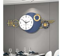 HVBIHRJIP Large decorative metal wall clock, large silent clocks in the middle of century, modern interior decorations for living room, bedroom, dining room