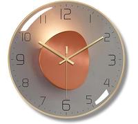 HVBIHRJIP Wall clock, Art Deco wall modern silent metal clock without tick-tac, suitable for the living room, bedroom, study room