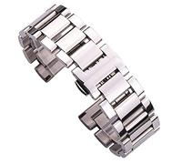 HVBIHRJIP Watch Stainless Steel 316l 18mm 20mm 22mm Women Ladies Fashion Silver Polished Watch