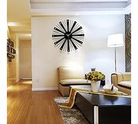 HVBIHRJIP Wooden Wall Clock, Explosion Star Design, Home Decor Clock Silent Non Ticking Battery Operated for Indoor/Home/Kitchen/Bedroom/Garage, Bar, Restaurant, Cafe
