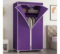 HVDBEYASA Canvas Wardrobe Bedroom Wardrobes Foldable Wardrobe Fabric Wardrobes for Bedroom Open Wardrobes for Bedroom Small Wardrobe for Small Rooms Wardrobe with Shelves(Purple)