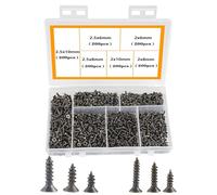 HVDHYY 1200pcs Small Screw Small Hinge Antique Self Tapping Screw Multi-Purpose Wood Screws DIY Miniature Screws Set Golden Black M2.5 M2