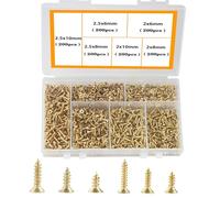 HVDHYY 1200pcs Small Wood Screws Small Hinge Antique Self Tapping Screws Multi-Purpose Wood Screw DIY Miniature Screw Set Gold M2/M2.5