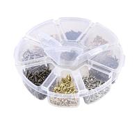 HVDHYY 1600PCS Small Nails for Wood Round Head Wooden Nail Small Nails DIY Assorted Flat Head Nail Decorative Box Accessories Golden Silver Black