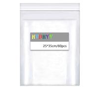 HVDHYY 25 * 35cm A4 Plastic Bags 80pcs,Resealable Clear Bags, Thickening Sealed Storage Bag Suitable for Storage and Classification of Household Kitchen Sundries Clothing Packaging