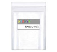 HVDHYY 260mmx380mm A4 Grip Seal Bags Large Plastic Bag 160µ 100pcs Clear Resealable Clear Plastic Bags Baggies Packaging for Food Snacks Shoes,Blankets,Clothing Storage