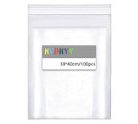 HVDHYY 30 * 40cm Plastic Bags 100pcs,Resealable Clear Bags, Thickening Sealed Storage Bag Suitable for Storage and Classification of Household Kitchen Sundries Clothing Packaging