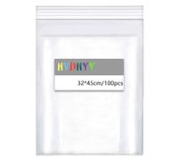 HVDHYY 32 * 45cm Plastic Bags 100pcs Resealable Clear Bags, Thickening Sealed Storage Bag Suitable for Storage and Classification of Household Kitchen Sundries Clothing Packaging
