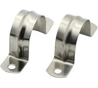 HVDHYY 40mm Pipe Strap Clamp,Small U Strap 304 Stainless Steel Pipe Clips for Fixing Hose Installation Tube Strap,U Shaped Pipe Clamp Suitable for Home Garden Indoor Outdoor(40mm 16pcs)