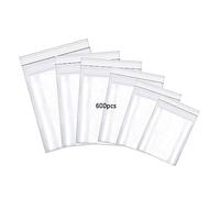 HVDHYY 600pcs Small Plastic Bags Sealable Grip Seal Bags Mixed Size Clear Plastic Bags Small Bags Resealable 6X9cm 7X10cm 8X12cm 9X13cm 10X15cm 12X17cm