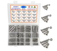 HVDHYY M3 M4 M5 M6 Bolt and Nut set Machine Phillips Screws & Nuts Assortment kit 304 Stainless Steel Button with a Reusable Storage Box (320pcs)