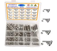 HVDHYY M3 M4 M5 M6 Nut and Bolt set Machine Screws & Nuts Assortment kit 304 Stainless Steel Hex Socket Button with a Reusable Storage Box (320pcs)