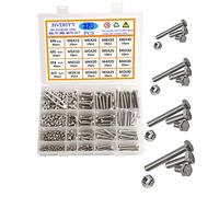 HVDHYY M3 M4 M5 M6 Nut and Bolt set Machine Screws & Nuts Assortment kit 304 Stainless Steel Outer Hexagon Head Socket Button with a Reusable Storage Box (320pcs)