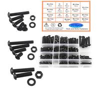 HVDHYY M5 M6 M8 Nut and Bolt Set Black Button Head Machine Screws & Nuts & Washers Assortment kit Hex Socket With a Reusable Storage Box 3 Hex Wrenches 310pcs