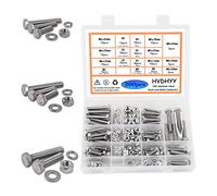 HVDHYY M5 M6 M8 Nuts and Bolts set Machine Screws & Nuts Assortment kit 304 Stainless Steel Outer Hexagon Head Button with a Reusable Storage Box (300pcs)