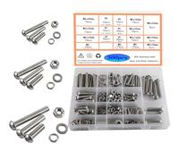HVDHYY Nuts and Bolts Set M5 M6 M8 Machine Screws & Nuts Assortment 304 Stainless Steel Bolt kit Hex Socket Button with a Reusable Storage Box (300pcs)