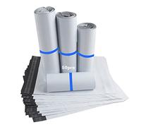 HVDHYY Opaque Plastic Shipping Bags, Self-Adhesive, White, Polyethylene, 250 mm x 350 mm, 300 mm x 420 mm, 400 mm x 550 mm, 500 mm x 600 mm, Pack of 50