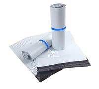 HVDHYY Pack of 50 White Opaque Plastic Mailing Bags, 40cm x 55cm, Waterproof, Self-Adhesive, Foil, for Clothing, Textiles, Shoe Box