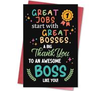 hvdler Cute Thank You Card for Boss Leader Manager, Happy Bosses Day Card for Woman Man, Funny Appreciation Gift from Employee Team