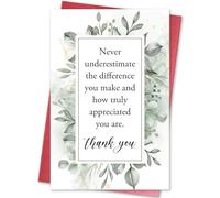 hvdler Heartfelt Thank You Card for Boss Coworker, Appreciation Gift for Teacher Doctor Pastor, Boss Day Appreciation Card, Never Underestimate the Difference You Make