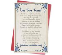 hvdler Poem Heartfelt Friendship Card, Thank You Card for One True Friend, Friendship Birthday Card for Bestie Sister Brother