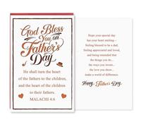 hvdler Religious Father's Day Card, Bible Verse Fathers Day Card for Husband Dad Godfather Granddad, Happy Father's Day Gift for Family Friends
