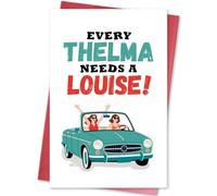 hvdler Vintage Friendship Card for Women Her, Birthday Card for Best Friend, Galentine's Day Gift for Bestie Sister, T&LC, Every Thelma Needs a Louise