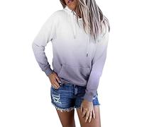 HVEPUO Womens Sweaters Tye Dye Comfy Oversized Hoodie Fall Long Sleeve Gray Sweatshirt The Office Ombre Grey Soft Hoodies For Women Grey XS