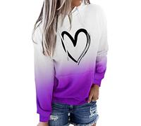 HVEPUO Women's Tie Dye Hoodie Print Pullover Kawaii Hoodie Colour Gradient Top, E-purple, S