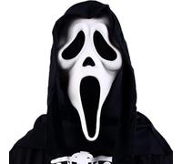 HVFGXY Adult Scary Scream Ghost Face Mask with Blood Realistic Horror Scream Mask for Adults Men Costume Cosplay Party Decoration (Mask)