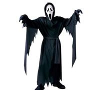 HVFGXY Scream Costume for Adult Ghostface Outfit&Gloves&Belt&Mask Halloween Costumes Scary Terrifier Fancy Dress for Parties Cosplay(Dress&Mask&Knife-Kid M)(7-8Y)