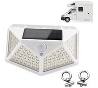 HVFGXY Solar Motion Sensor Light Wall Light Street Lamp for Corridor, Roof Terrace, Courtyard Wall, Villa, Window, Shop, Garden Yard ，Caravan (White,1)