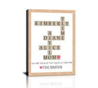 HVFIOM Personalised Custom Christmas Crossword Scrabble Canvas Prints Gifts with Your Family Names, Christmas Birthday Gifts for Mom, Dad, Grandma, Grandpa, Families, Friends
