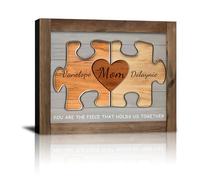 HVFIOM Personalised Custom Mothers Day Canvas Prints Gifts with Your Kid's Names, Mother's Day Christmas Birthday Gifts for Mom Grandma from Son Daughter Husband - Personalised Mother's Day Gift