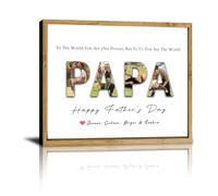 HVFIOM Personalised Father's Day Canvas Prints Gifts, Custom Fathers Day Gift for Dad Daddy Grandpa from Son Daughter Wife Grandson Granddaughter - Personalised Fathers Day Gift