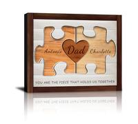 HVFIOM Personalised Father's Day Canvas Prints Gifts with Your Kid's Names, Custom Fathers Day Gift for Dad Daddy Grandpa Papa from Son Daughter Wife Grandson Granddaughter