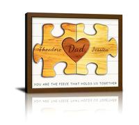 HVFIOM Personalised Father's Day Canvas Prints Gifts with Your Kid's Names, Custom Fathers Day Gift for Dad Daddy Grandpa Papa from Son Daughter Wife Grandson Granddaughter