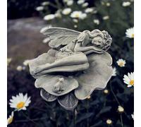 hvfun Sleeping Angel on Lotus Leaf with Bird Feeder Feature Garden Statue Outdoor Decor Sculptures Figurine Gardening Lawn
