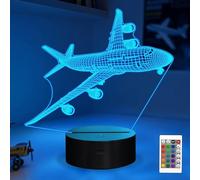 HvgeoQo Fighter Jet Night Light, Airplane Jet Gifts,War Thunder 3D Illusion Lamp with with Remote Control 3D Plane Illusion Lamp for Room Decor, Gifts for Birthday Xmax Entry Graduation for Men Boy