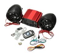 HVHSSAOCW Handlebar Music Audio Speaker 12V Motorcycle Audio Remote Control 2 Speakers Universal Red Sound SD MP3 FM