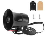 HVHSSAOCW Handlebar Music Audio Speaker Car Warning Alarm Megaphone 120DB Loud Multi-tone Speaker 6 Tone Air 12V 100W Police Siren