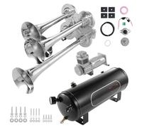HVHSSAOCW Handlebar Music Audio Speaker Train Kit 4 Trumpet Air Speaker 150dB 12V 120 Psi Compressor For Car Truck Van Boat Pickup