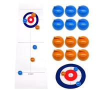 HVIHWI Tabletop Curling Game, Funny Curling Game Family Games for Kids and Adults Quick Easy to Set-Up Shuffleboard Curling Game Mini Curling Board Portable Tabletop Games for Home Party Travel